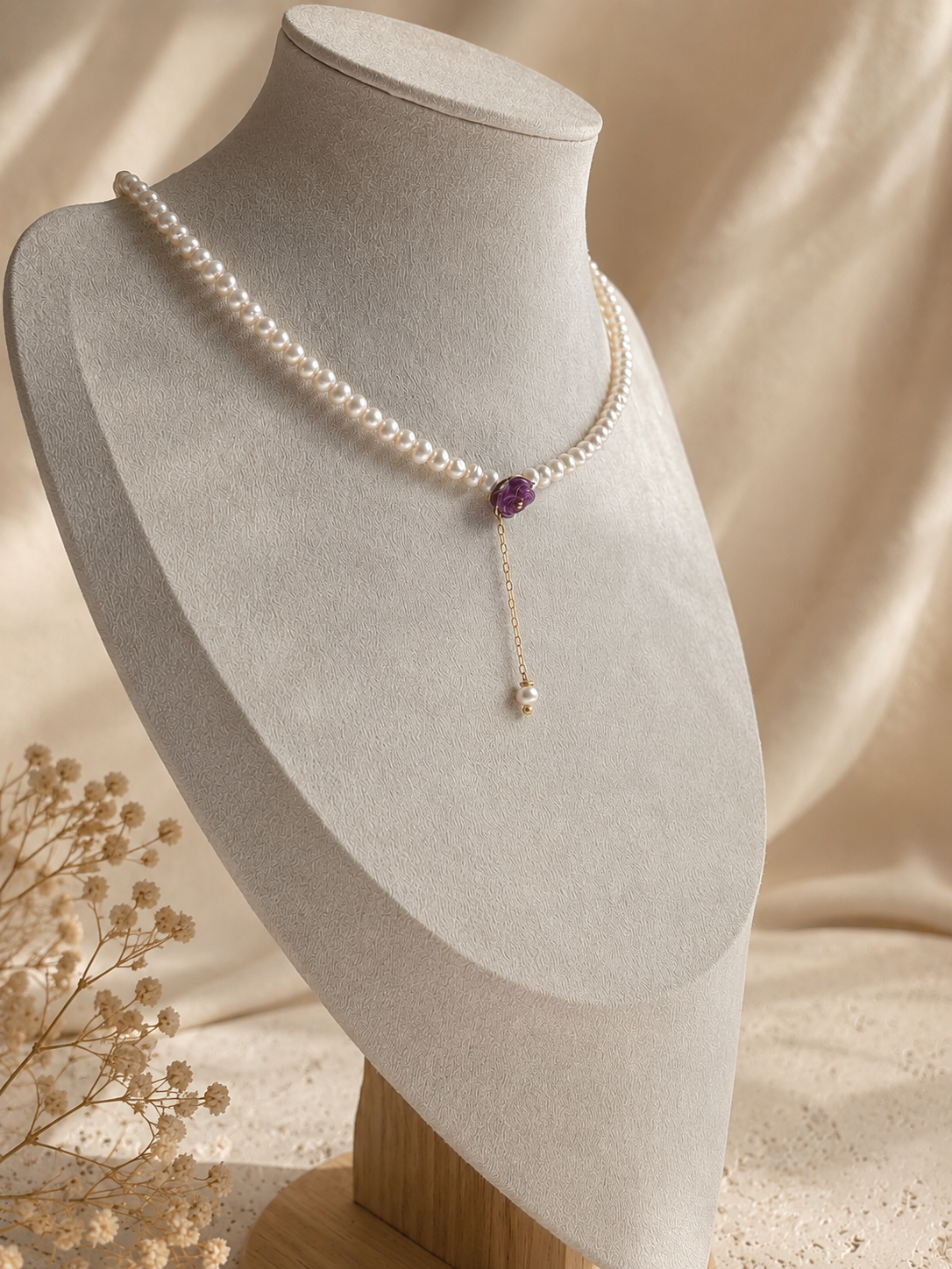 Viola | Pearl & Rose Choker