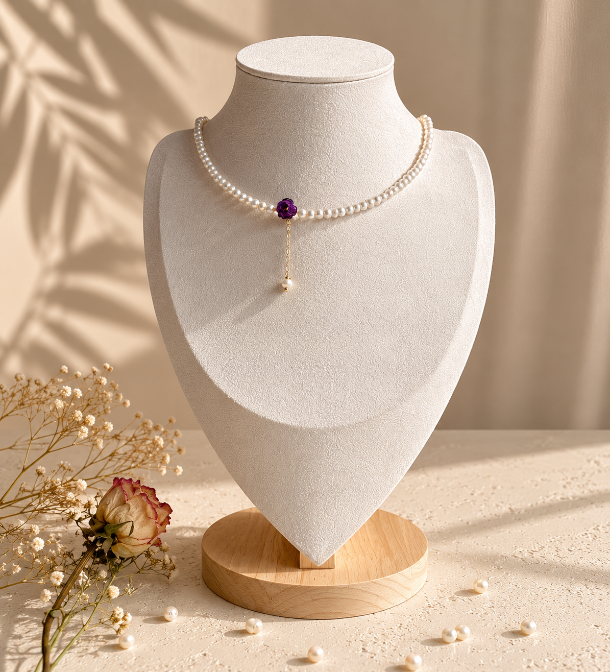 Viola | Pearl & Rose Choker